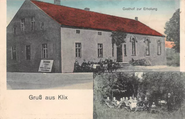 Gruß aus Klix bei Bautzen Gasthof zur Erholung Postkarte 1918