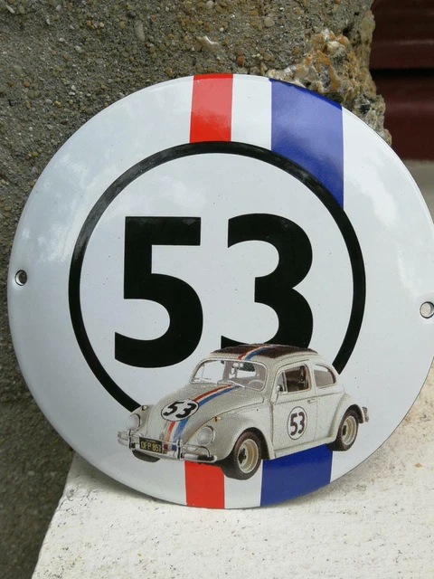 Plaque émaillée Vw Choupette Cox Enamel Sign no Combi Coccinelle Karmhan Ghia.