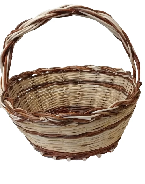 Cesto Paniere In Canna Intrecciato A Mano – Made In Italy, Artigianale, Con Manico
