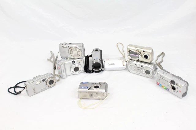 F x9 Vintage Digital Cameras Inc. Canon Powershot A95, A300, Olympus MJU 410 etc