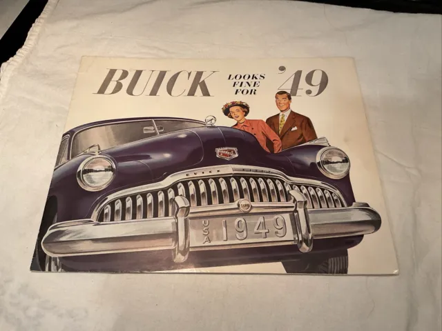 1949 Buick Factory Color Sales Fold Out Brochure