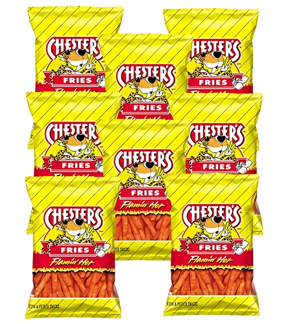 Chester's Flamin' Chaud Frites, 52ml Sacs (Paquet De 8)