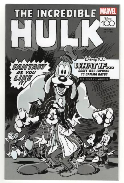 Amazing Spider-Man #21 1:100 Disney 100 B&W Hulk Variant Cover 2023 Marvel Comic