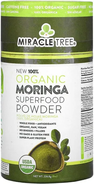 Miracle Tree - 8 oz Organic Moringa Powder - EXP 09/2023