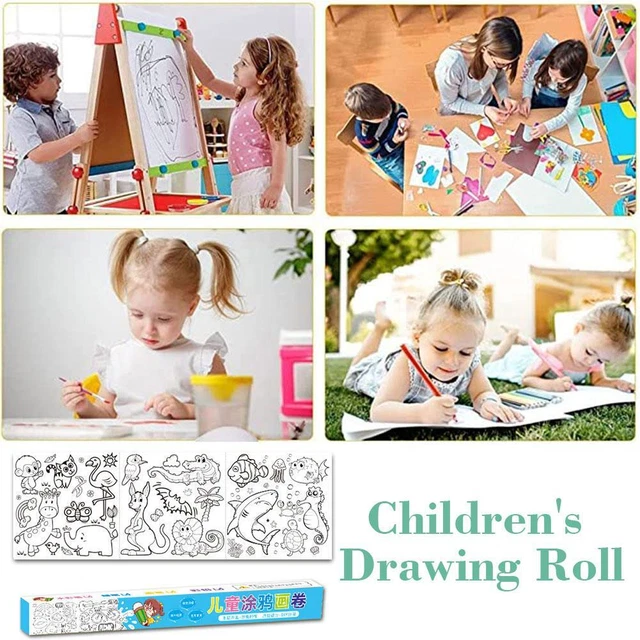 Rollo de dibujo papel de relleno de color pegajoso hágalo usted mismo educación temprana para niños HOTS