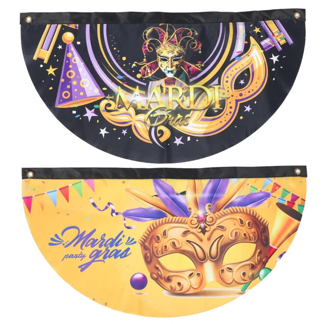 2 Pcs Kettenwirkware Karneval-Fanflagge Karneval-Veranda-Ammer