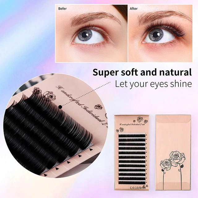 2X Weiche Augenverlängerung russisches Volumen falsche individuelle Wimpern