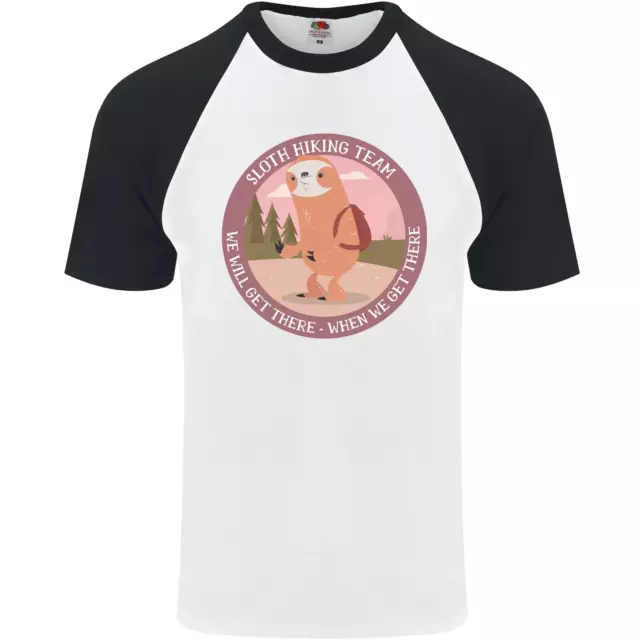 Sloth Hiking Team Funny Trekking Walking Mens S/S Baseball T-Shirt