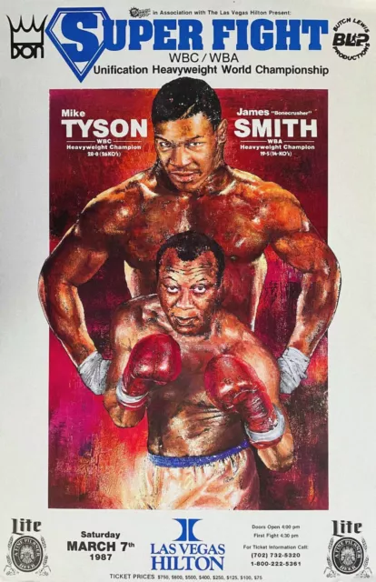 Iron Mike Tyson vs.James Smith Boxing Fight Reproduction Poster 11x17 wall art