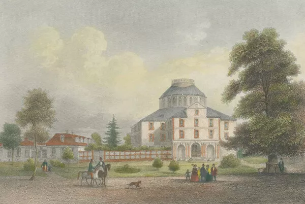 WOLFENBÜTTEL - Gesamtansicht der Bibliothek - Stahlstich um 1850