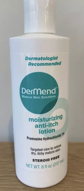 DerMend Moisturizing Anti-Itch Lotion, Steroid Free, 8 fl oz Exp 07/2023 NeW