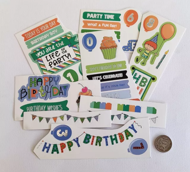 Happy Birthday Stickers - Boy - Scrapbooking NO 38