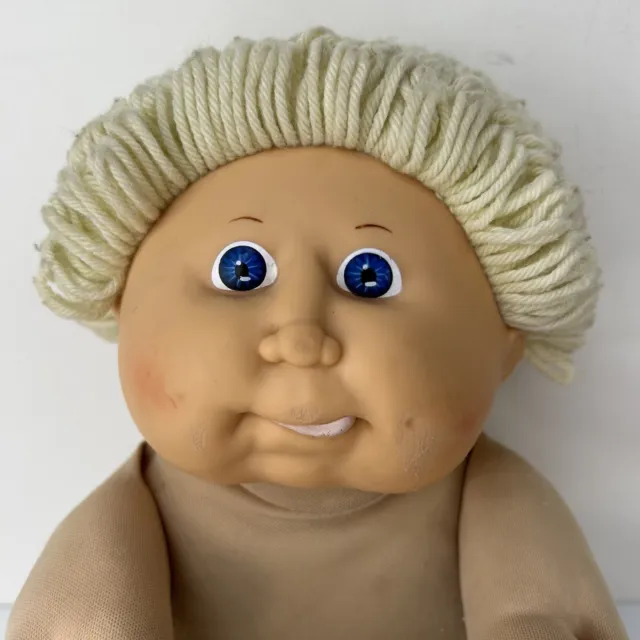 Vintage 80s Cabbage Patch Kids Doll HM #11 Blonde Poodle Hair Blue Eyes CPK
