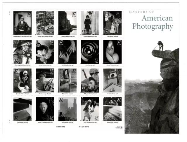 Sellos Master of American Photography 2001 USA Estados Unidos stamps