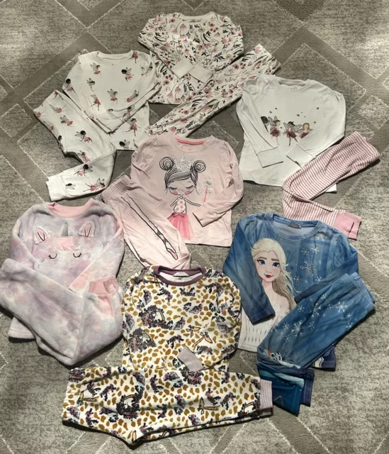 Girls Pyjama Bundle Age 3-4 Years Next Fairy Snuggle Fit M&S Frozen Unicorn