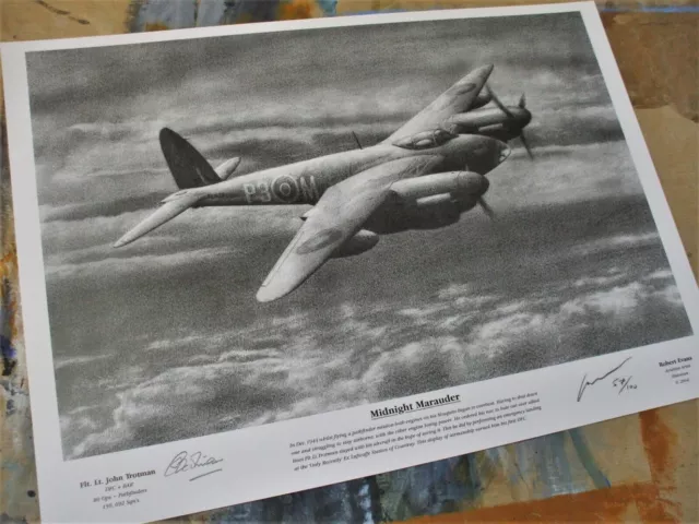 DH Mosquito Pathfinders pilot signed limited edition A3 print 100 only RAF WW2