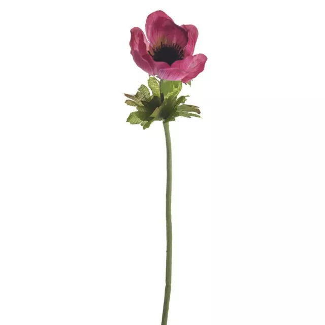 Artificial Pink Anemone Stem, Realistic Faux Pink Anemone Flower Spring Decor