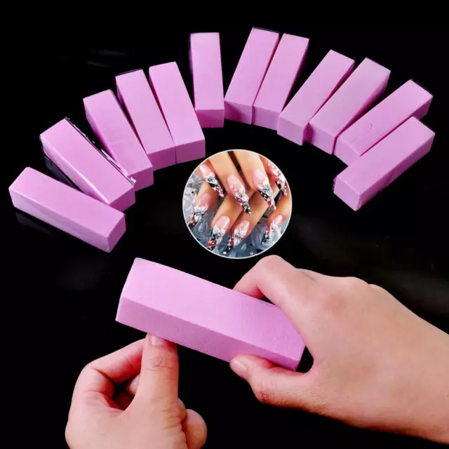 12x Manicure Nail Art Tips Buffer Buffing Sanding Block Files Pedicure Tools lp