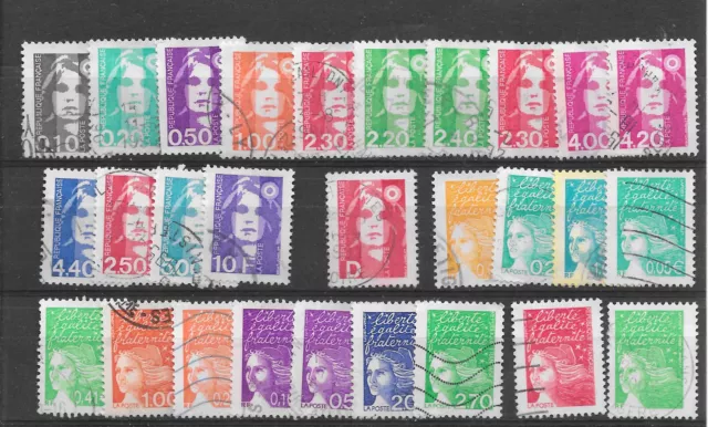 FRANCE : timbres oblitérés de Marianne