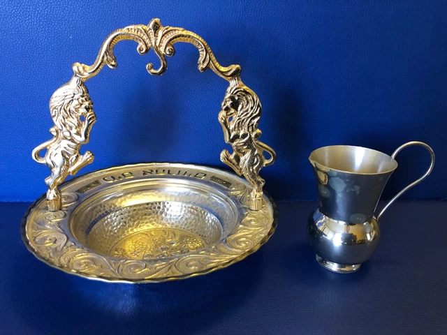 Vintage Israeli Judaica “LastWater” Ceremonial Bowl And Jig by Oppenheim Vintage Israeli Judaica “LastWater” Ceremonial Bowl And Jig by Oppenheim