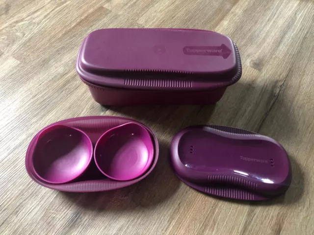 purple Tupperware Breakfast EGG containers Microwave PASTA Maker Spaghetti