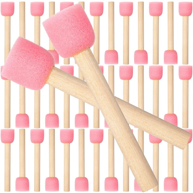 40 Pieces 0.8 inch Round Sponge Foam Brush Set Paint Sponge Brush
