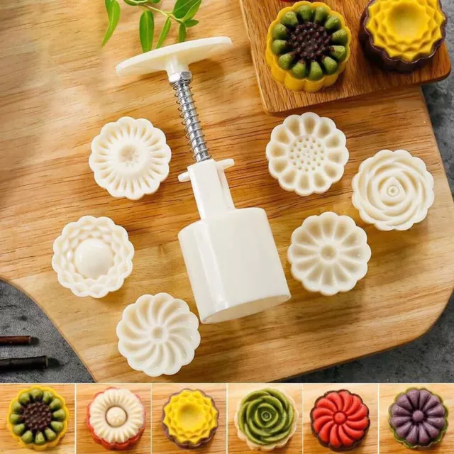 Shaped Hand Pressure Mooncake Mold Baking Tool Fondant Mould Pastry Mould