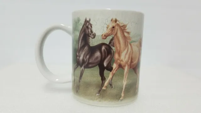 Vintage Wild Horses Horse Pony Coffee Mug 14oz By Revelations Yellowstone EUC