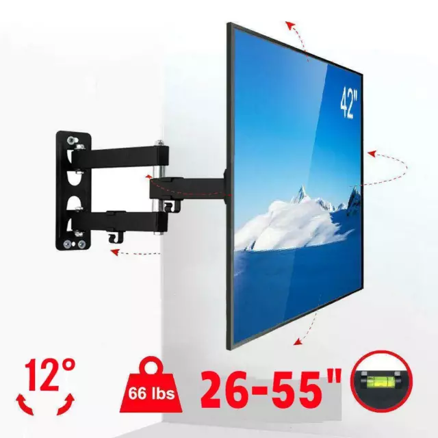 TV Wandhalterung für 26-55 Zoll Schwenkbare Wandhalter Fernseher Neigbare 30KG