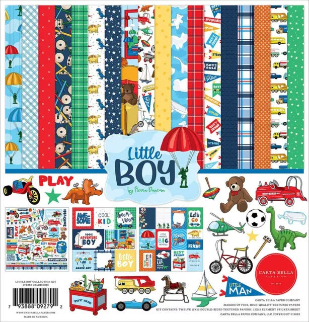 Carta Bella LITTLE BOY - 12x12 Collection Kit Son Family Toy Scrapbook fs