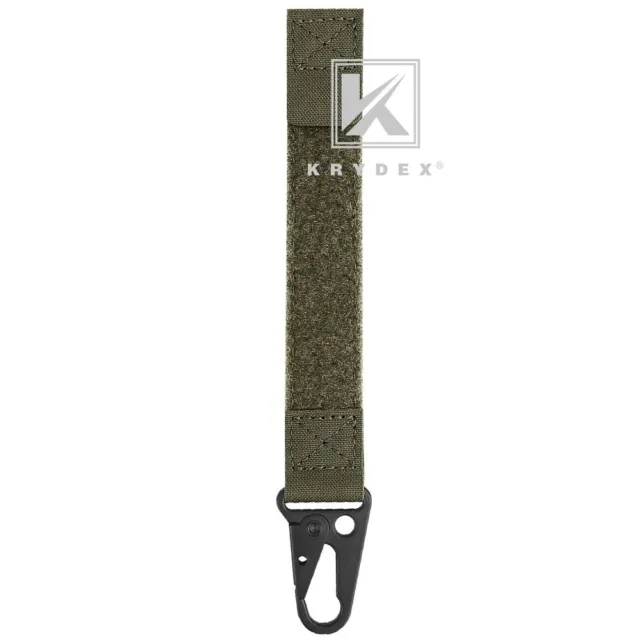 KRYDEX Tactical Hook Strap Clip Keychain Carabiner for MOLLE Belt / Vest Green