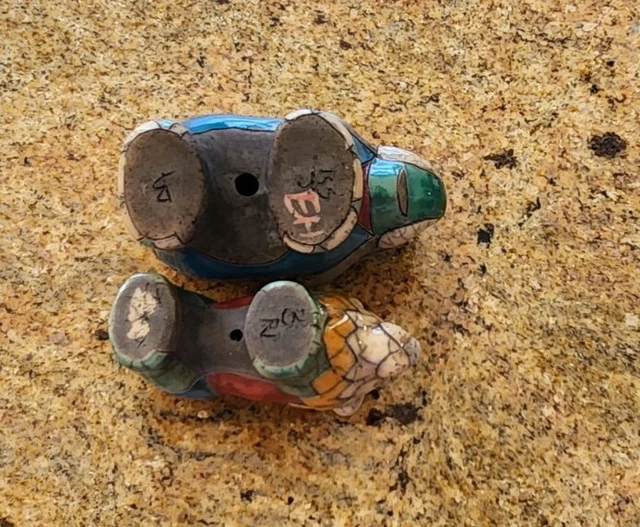 Raku Pottery Elephant and Lion Hand Painted Figurines 5