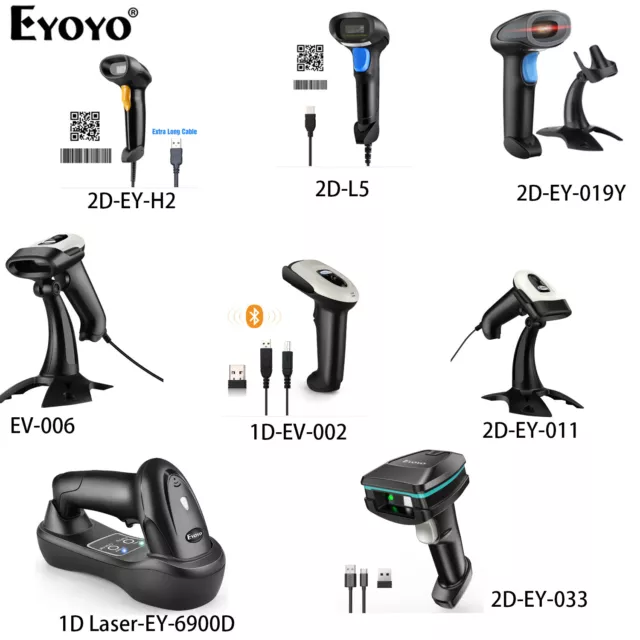 Eyoyo 1D 2D QR Code Barcode Scanner Mini Handheld USB Wired Reader for PC Phone