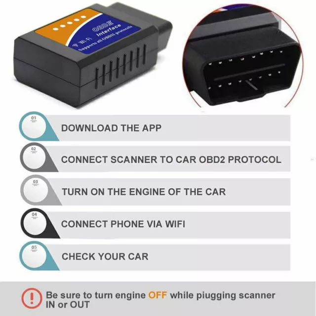 ELM327 ODB2 OBDII Auto Car Diagnosegerät Bluetooth WiFi Für Android Scanner DE 3