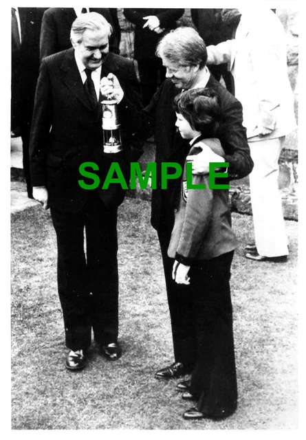 Original Photo - American President Jimmy Carter - James Callaghan & Miners Lamp