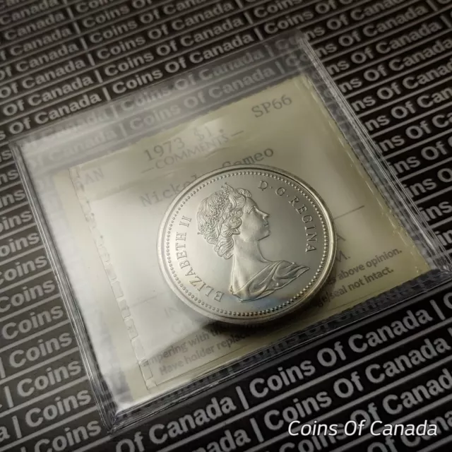 1973 Canada $1 Dollar Coin ICCS SP 66 Cameo - Rainbow Toning #coinsofcanada