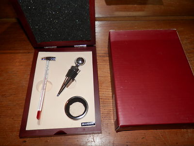 Set da ENOTECA della BRANDANI termometro tappo ACCIAIO INOX cofanetto regalo per 