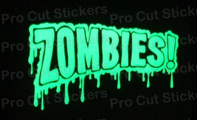 Zombies Walking Dead Small to Large Glow in the Dark Luminescent Stickers Decals