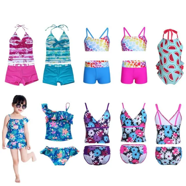 Toddler Kids Baby Girls Tankini Bikini Swimwear Swimsuit Suit Beachwear Bathing