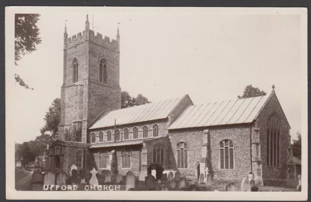 Postcard Ufford Church near Woodbridge Suffolk old RP