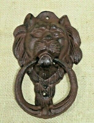 Cast Iron Antique Style Rustic LION HEAD Door Knocker Victorian Front Door Knock