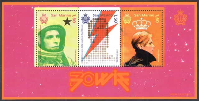 2017 Saint-Marin David Bowie 70e anniversaire naissance feuille MNH**