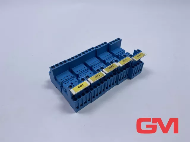 VE 5x base relè Finder 94.84.1 presa relè 300V AC 12 A blu attacco a vite