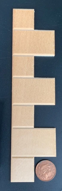 One Wooden Quoin Corner Stone Strip Tumdee Dolls House 1:12 Scale Miniature S064