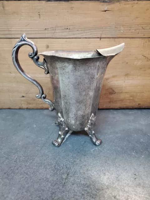 Vintage Silver-plated footed water pitcher with ice guard