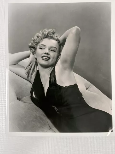 Rare Marilyn Monroe In Black Nightgown  1950 Photo