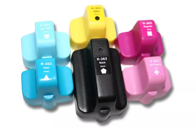 6 Multicoloured Ink Cartridges for HP Photosmart P3210 D7368