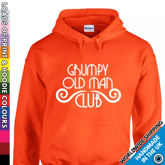 Adult Grumpy Old Man Club Hoodie - Funny Best Man Dad Father Hooded Present Gift