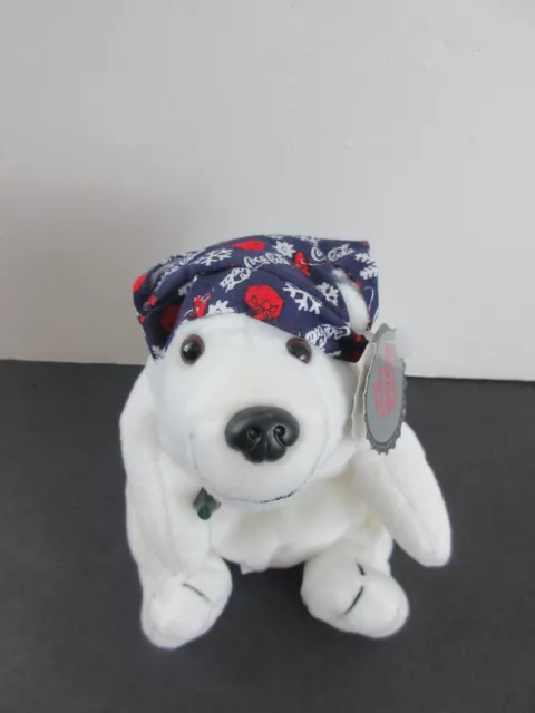 VTG Coca Cola "Polar Bear in Blue Night Cap" Plush 1998 Bean Bag Style #0169