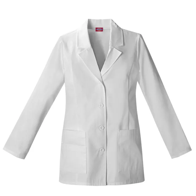 Dickies Women's White Lab Coat  84406 29" Sizes XS to 2XL